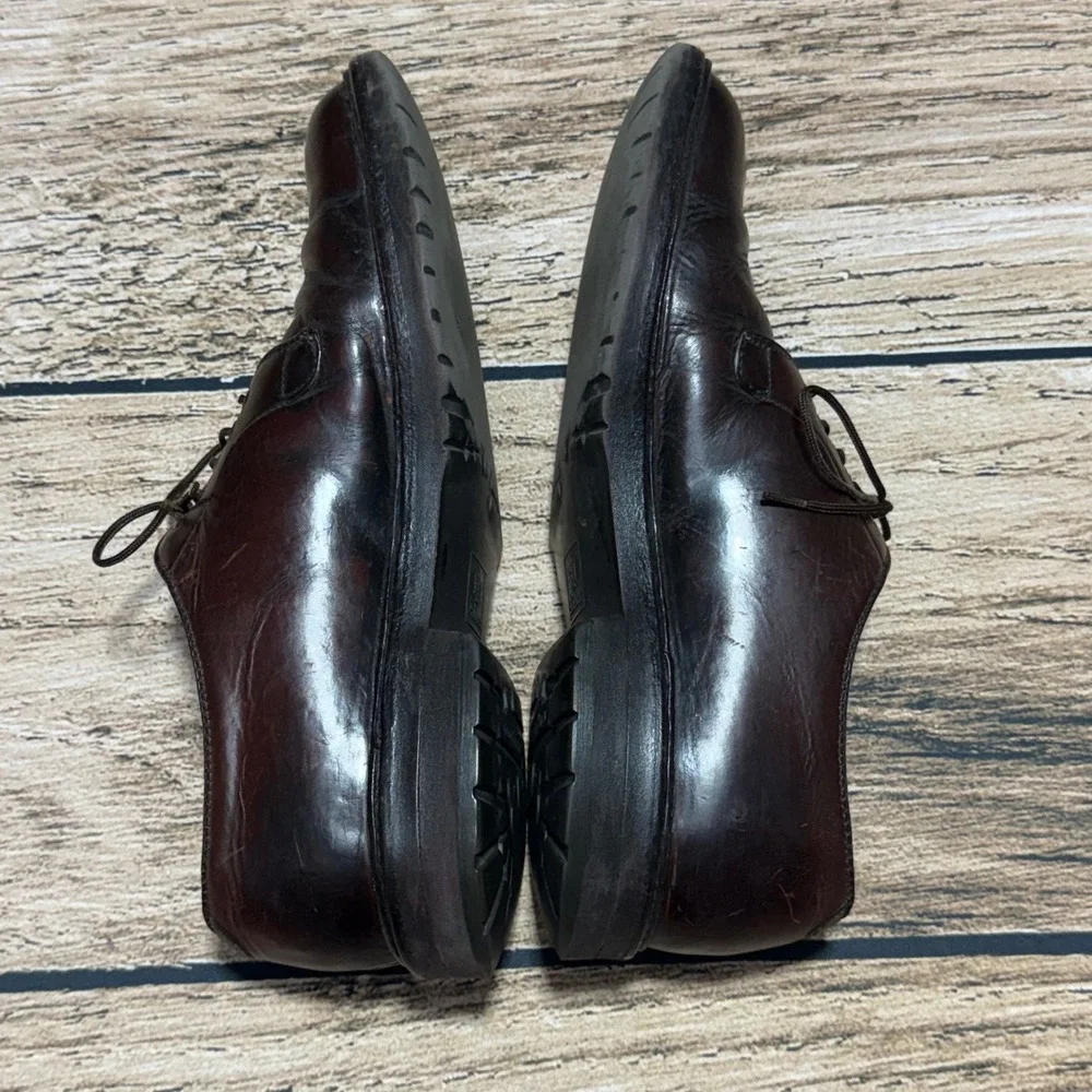 Alden Plain Toe Blucher Men 8 D Burgundy Leather Derby Shoes 94328